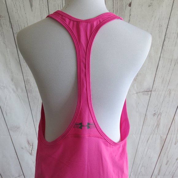 Under Armour Loose Fit Heat Gear Racerback Athletic Workout Tank Top Size Medium - Picture 5 of 7